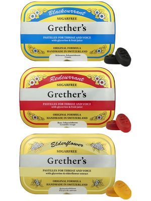 GRETHER&#39;S Sugarfree Pastilles Blackcurrant, Elderflower Redcurrant - Gift for Singers - Natural Remedy for Dry Mouth Relief - 2.1 oz (Pack of 3)