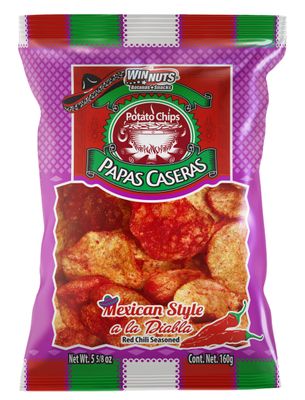 Winnuts Botanas Snacks, Papa Casera A la Diabla, 5.6 oz Bags (3 Pack)