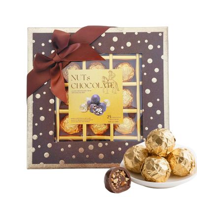 Gourmet Chocolate truffles,25 Count,chocolate gift box,Individually Wrapped,8.8oz250g,Chocolate Covered Nuts,Birthday Gifts For Women and Men