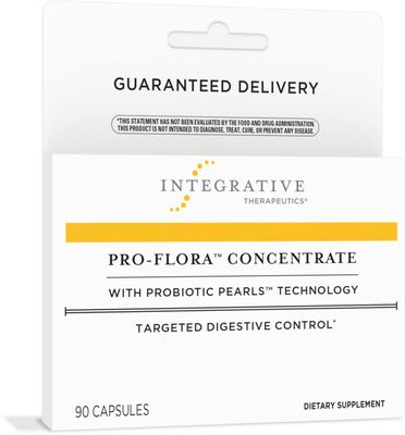 Integrative Therapeutics Pro-Flora Concentrate - Gut Health Probiotics for Men Women - Digestive Support - Intestinal Care Support with Probiotic Pearls Technology - Shelf Stable - 90 Capsules
