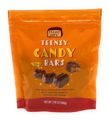 Teensy Candy Bars with Chopped Peanuts, Caramel and Nougat by Trader Joes 7.05oz200g - (Pack of 1)