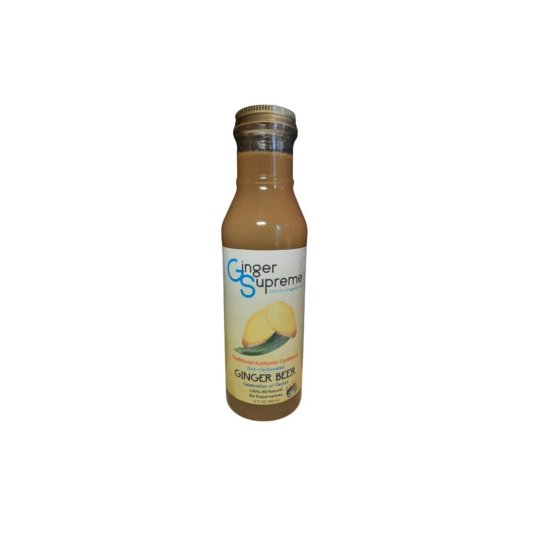 Caribbean Ginger Beer Non-Carbonated Non-Alcoholic All Natural Healthy Drink 12-Ounce - (Pack of 6)
