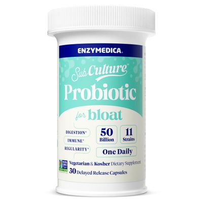 Enzymedica SubCulture Probiotics for Gas Bloating, 50 Billion CFU, Supports Immune Digestive Health, Regularity Gut Flora, 30 Count