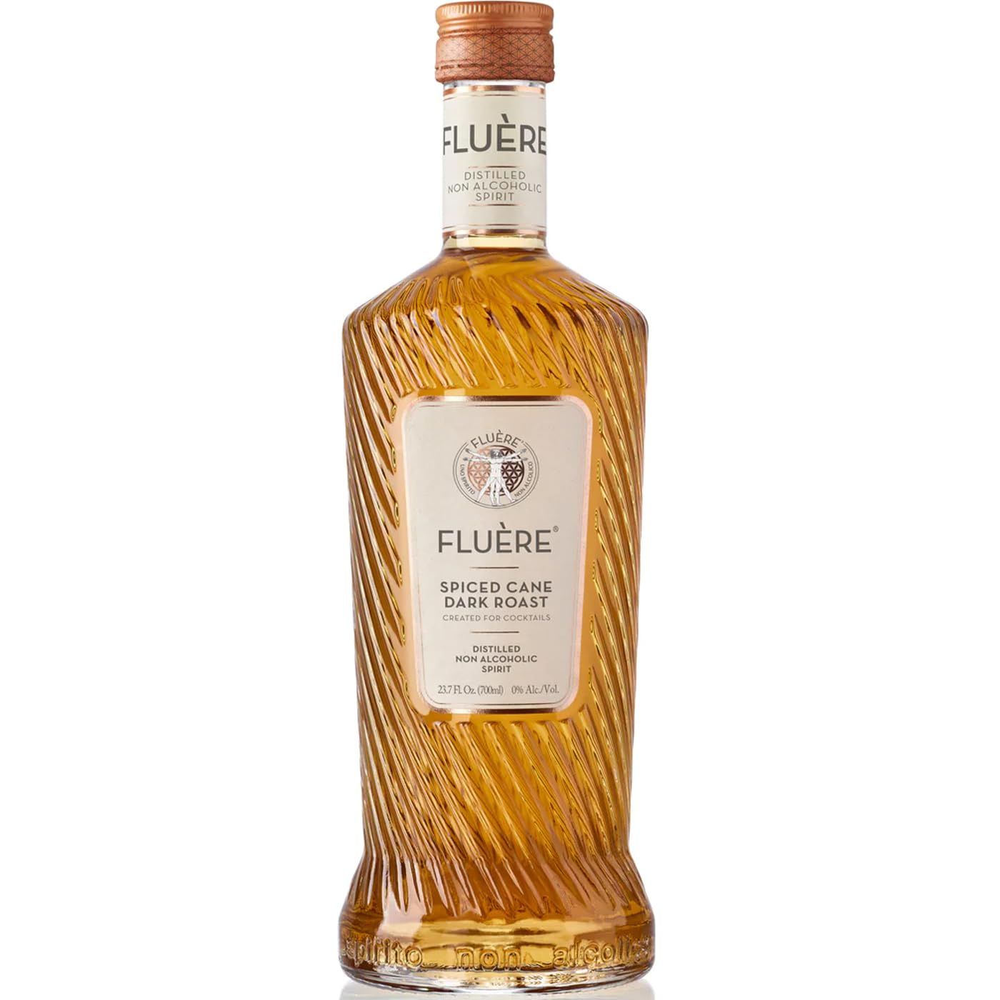 FLU RE Spiced Cane Best in Class Rum Alternative Premium Non-Alcoholic Distilled Spirit Made With Sugar Cane Molasses, Ideal for Zero Proof Cocktails