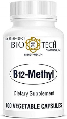 Vitamin B12 Methylcobalamin Methyl cobalamin Dietary supplement for red blood cell formation dna synthesis cardiovascular health homocysteine metabolism cognitive function restful sleep - 100 Capsules