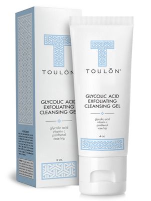 TOULON Glycolic Acid Facial Cleanser: Alpha Hydroxy Face Wash with AHA, Vitamin C Rose Hip to Exfoliate Dry, Sensitive Skin for Women Men