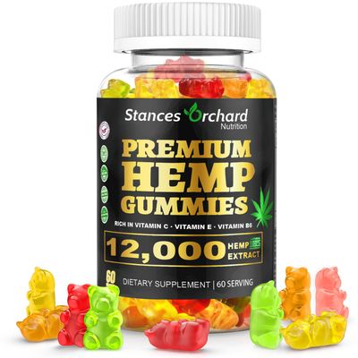Hemp Gummies Natural Harmony - Extra Strength Hemp Gummies for Balanced Mood and Wellness - Organic, Vegan, Sugar Free - 60 Count, 2-Month Supply