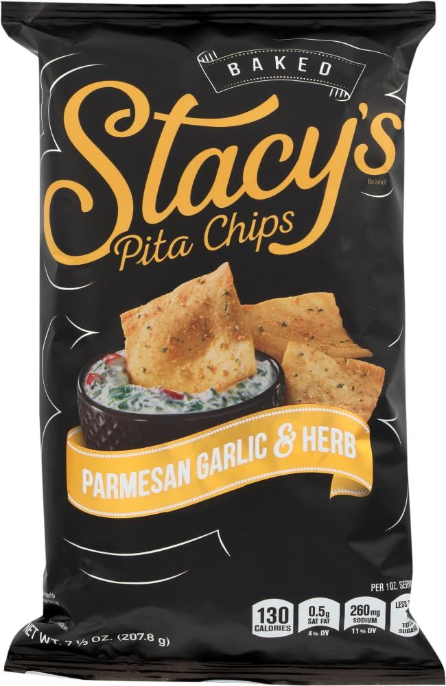 Stacy&#39;s Parmesan Garlic Herb Flavored Pita Chips, 7.33 Ounce (Pack of 4)