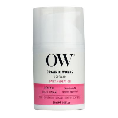 Organic Works Daily Hydration Renewal Night Cream - Nourishing Night Cream with Camellia Sinensis and Lavender - Suitable for All Skin Types - 1.69 oz