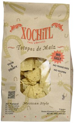 Xochitl Mexican Style Tortilla Chips, No Salt, 16 oz