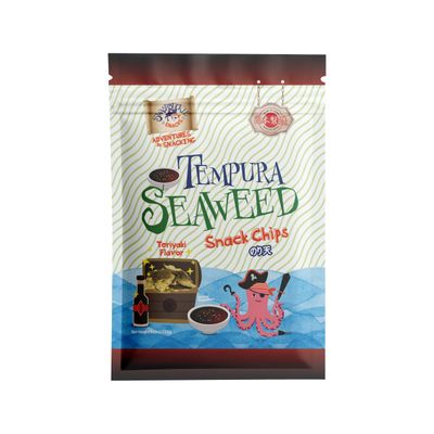 Japanese Tempura Seaweed Snack Chips - Teriyaki Flavor 5.29oz Made in Japan by Swashbuckle Snacks