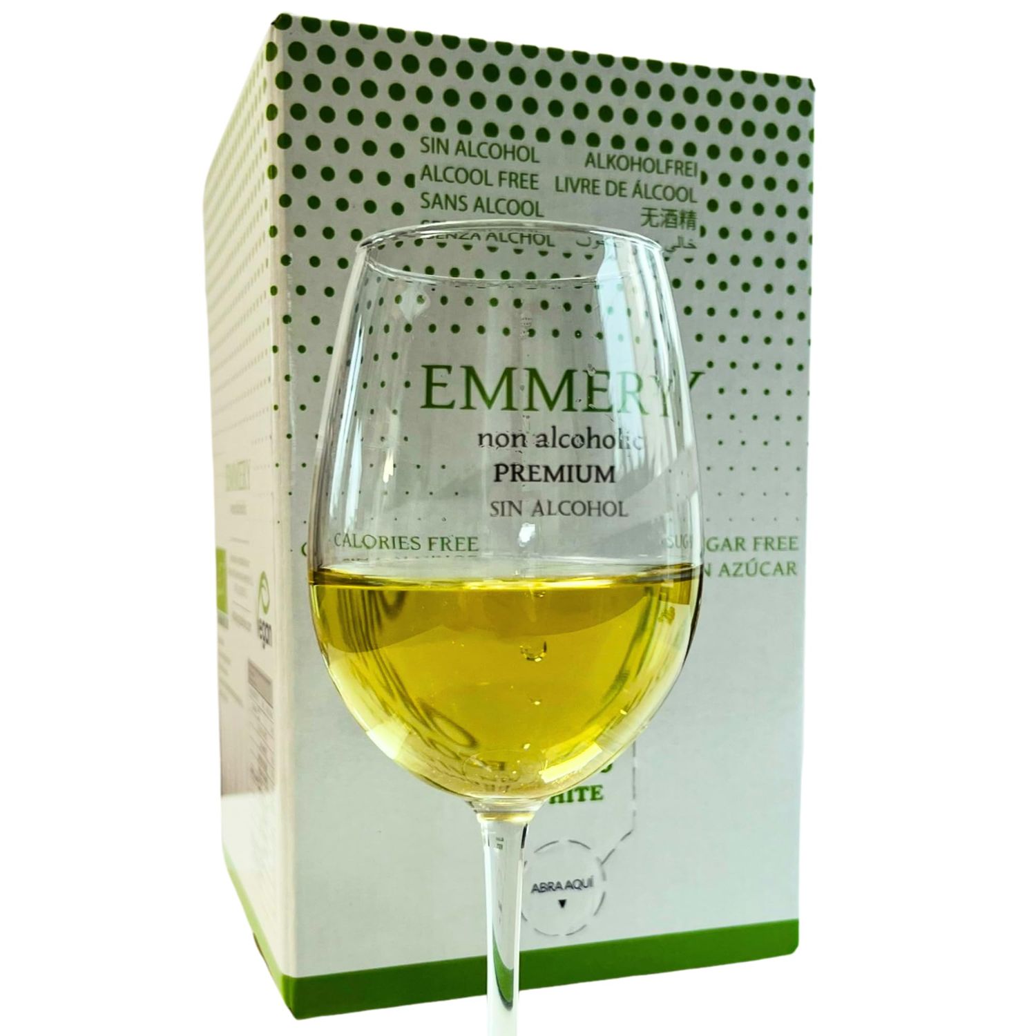 Spanish Non-Alcoholic Wine White 0.0 - Dealcoholized - Halal Seal - Rich in Polyphenols and Antioxidants, with aromas of ripe fruit and bright citrus - Bag in Box 2.64 Gallons (10 Liters)