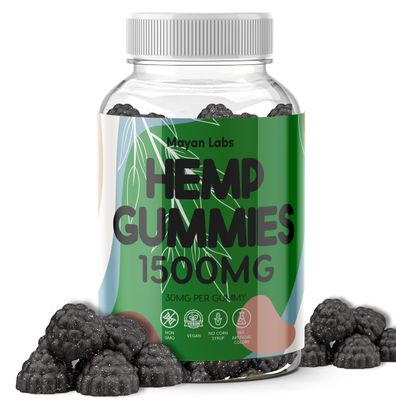 Natural Vegan Hemp Gummies - Neuropathy Nerve Pains Calming Extract Gummy Focus Delicious Relief Fruity Flavors for Daily Support Energy Metabolism