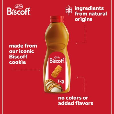Lotus Biscoff - Spread Topping - Product of Europe (EXP. DATE DD-MM-YY) - Vegan - Biscoff Cookie Butter Syrup - 2.2lb (Pack of 1) - Non GMO