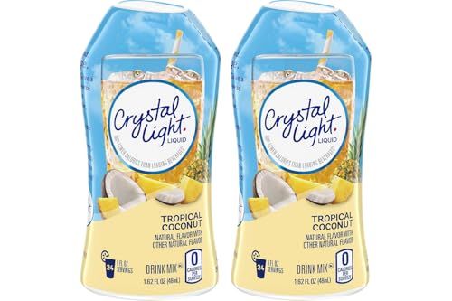 Crystal Light Liquid Drink Mix, Tropical Coconut, 1.62 OZ each, 2 Count.