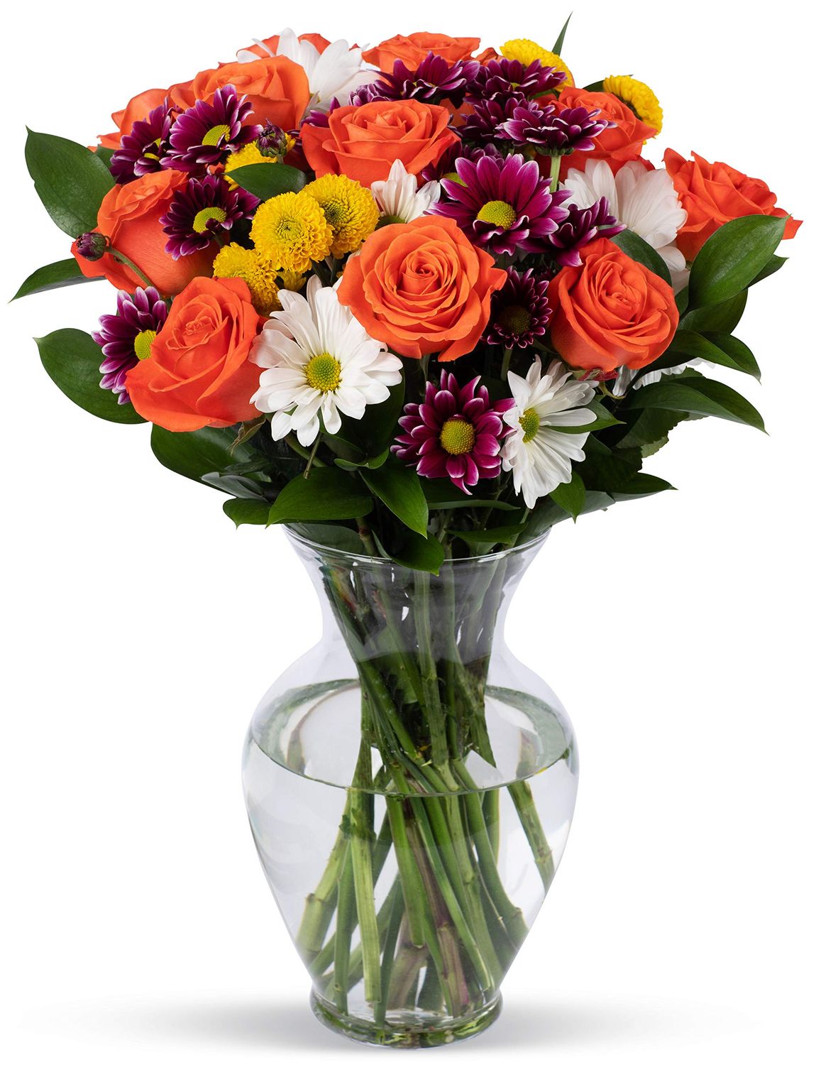 Benchmark Bouquets - Life is Good Orange (Glass Vase Included) - Fresh Flowers for Delivery - Gift for Graduation, Birthday, Anniversary, Sympathy, Get Well, Congratulations