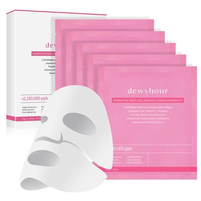 dewyhour Collagen Face Mask: Deep Collagen Overnight Mask, Anti Aging Lifting Mask, Hydrating Face Mask for All Skin Types, Pore Minimizing, Elasticity Skin, 5 Pack