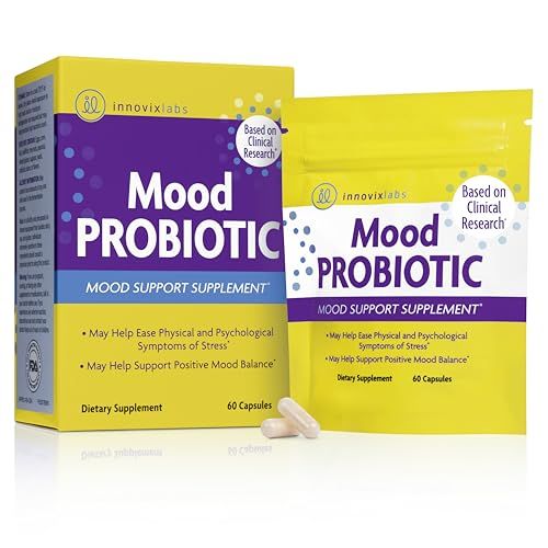 InnovixLabs Mood Probiotic for Women Men, Clinically Studied Digestive Mood Support Supplement, Lactobacillus helveticus Rosell-52ND Bifidobacterium longum Rosell-175, 60 Capsules