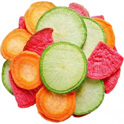 Three-Colour Radish Crispy 7.76 OZ Chips Dried Mixed Radish Chips Carrot Green Radish Red Radish Crispy Chips Holiday Gifts Delicious Snack 220g