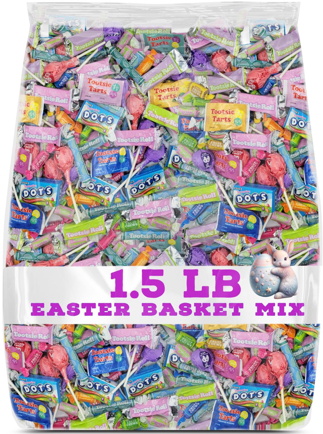 Tootsie Roll Childs Play Easter Basket Stuffers Egg Hunt Fun Individually Wrapped Bulk Candy Assortment Mix - 1.5 Pound