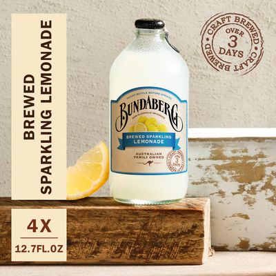 Bundaberg Sparkling Fruit Drink, Lemonade 12.7 Fl Oz Bottles (Pack of 4)
