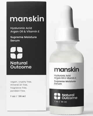 Natural Outcome Man Skin Supreme Moisture Serum Mens Serum I Mens Anti-Aging Day Night Facial Serum I Advanced Moisture Serum with Hyaluronic Acid, Argan Oil Vitamin E