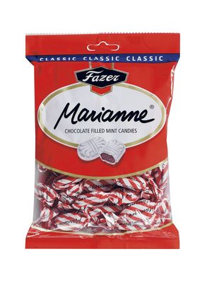 Fazer Marianne Red Finnish Milk Chocolate Filled Mint Candies Chocolates Candy Sweets Bag