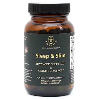 LONLIFE Sleep and Slim - Night Time Fat Burner with Melatonin, Ashwagandha Green Coffee Bean Extract - Weight Loss Supplement for Metabolism Boost Deep Rest - 60 Capsules