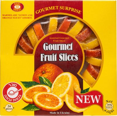 Biscuit Chocolate, Assorted Gourmet Candied Fruit Jelly Marmalade Lemon Orange Slices, 265g9.14oz