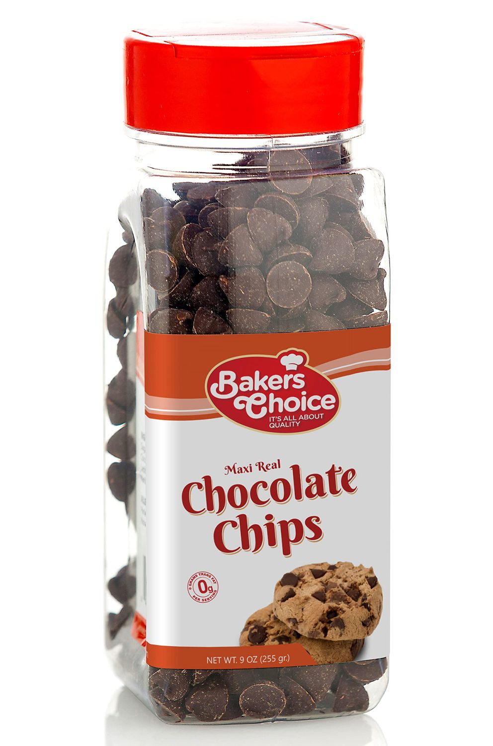Semi Sweet Maxi Chocolate Chips - Dairy Free, Kosher - 9 oz. - Baker&#39;s Choice