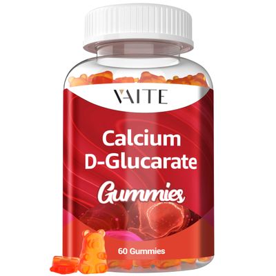 Calcium D-Glucarate Gummies 1000mg - CDG Cleanse Supplement for Men and Women, Hormone Metabolism Balance Menopause Supports, Non-GMO, Vegan, Gluten Free, Soy Free Supplements, 60 Gummy Chewables
