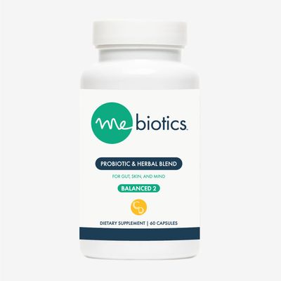 Microbiome Labs Mebiotics Probiotic Herbal Supplement Balanced 2 - Bacillus Subtilis Lemon Balm for Skin Gut Health - Oral Probiotics to Support Gut, Mind Skin (60 Count)