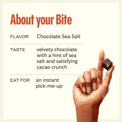 GEM Energy Aid Caffeinated Bite, 40mg Caffeine, Ginseng Root, L-Theanine, Holistic Sustained Energy, Supports Metabolism Endurance Chocolate Cacao Sea Salt 28 Servings