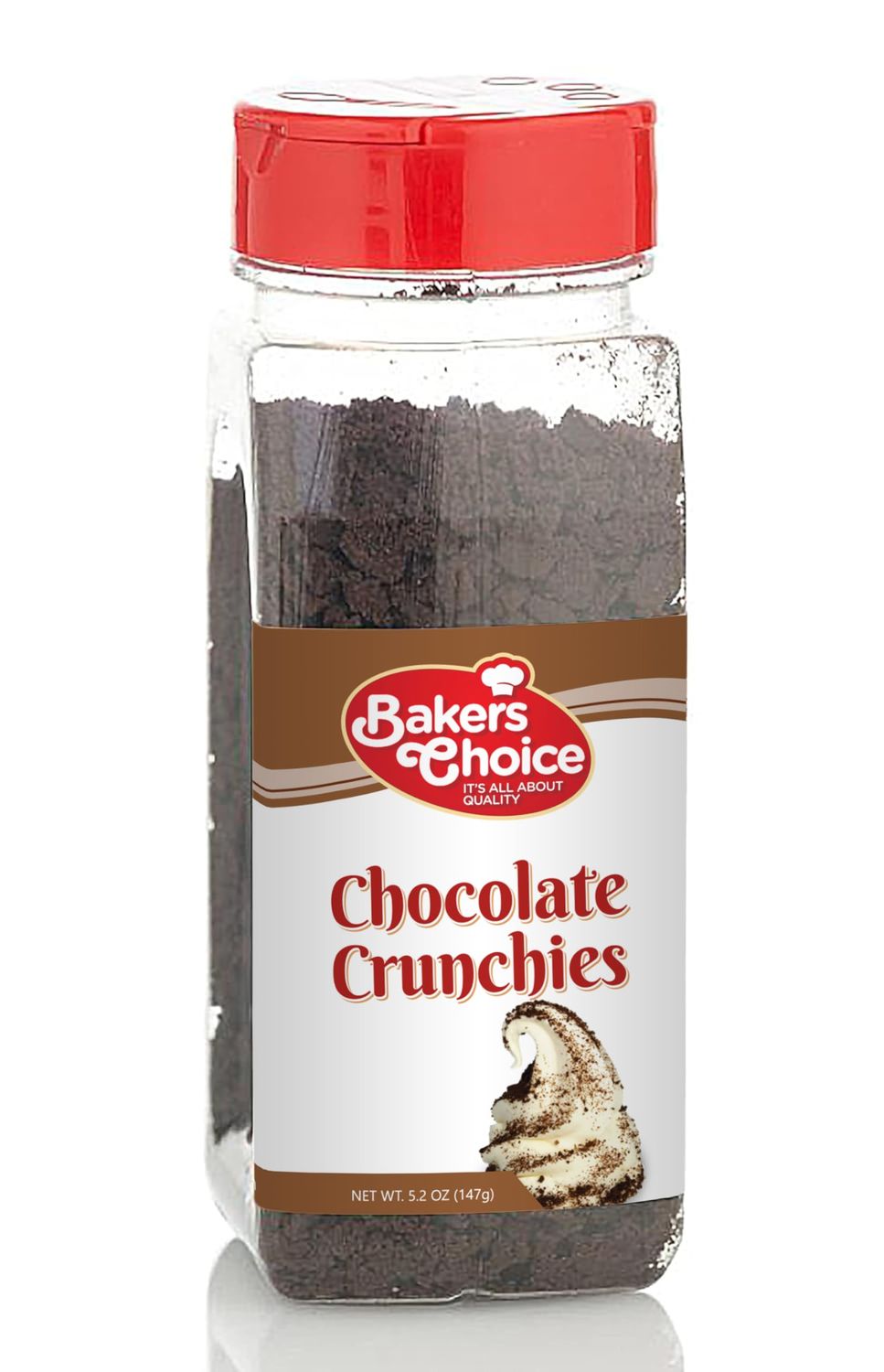 Chocolate Crunch Topping - Crunchy Chocolate Sprinkles for Ice Cream Sundae Toppings - 5.2 Ounce Dairy Free, Kosher Bakers Choice