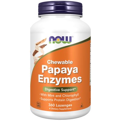 NOW Foods Supplements, Papaya Enzyme with Mint and Chlorophyll, Digestive Support, 360 Chewable Lozenges