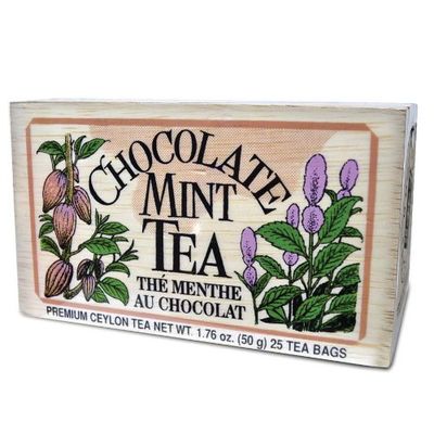 The Metropolitan Tea Company 62WD-618B-064 Chocolate Mint 25 Teabags in Wood Box