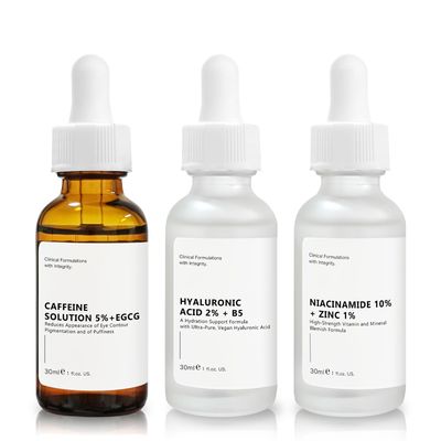 Anti Aging Face Serum Set 3 PCS, Caffeine Solution, Niacinamide and Hyaluronic Acid Serum for Face, Anti Aging Wrinkle, Improve Skin Texture, Deeply Hydrating for All Skins
