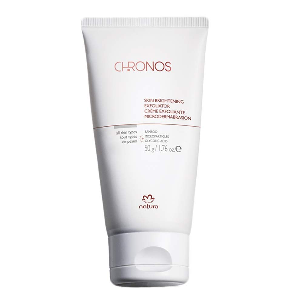 natura Chronos Skin Brightening Exfoliator - Dual Action Exfoliator with Bamboo Microparticles and Glycolic Acid and Murumuru Butter for Skin Repair - Cruelty-Free Vegan Skincare - 1.76 oz (50g)