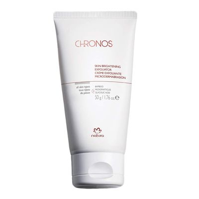 natura Chronos Skin Brightening Exfoliator - Dual Action Exfoliator with Bamboo Microparticles and Glycolic Acid and Murumuru Butter for Skin Repair - Cruelty-Free Vegan Skincare - 1.76 oz (50g)