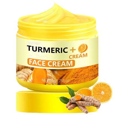 Krmspe Turmeric Face Cream, Face Moisturizer Natural Turmeric Skin Facial Moisturizer Evens Tone Hydrating Anti-aging for Normal, Dry, Oily Combination Skin 1.75 FL OZ