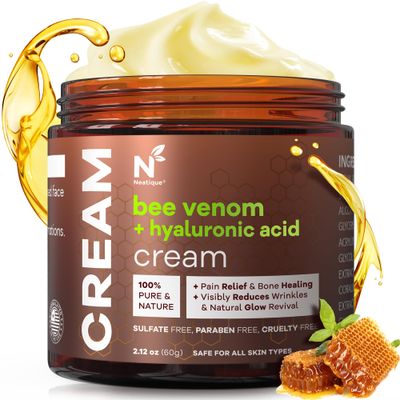 Neatique Bee Venom Hyaluronic Acid Anti-Aging Face Cream - 2025 New Renewal Formula, Skin Moisturizer, All Skin Types, 2.12 Oz (60g)
