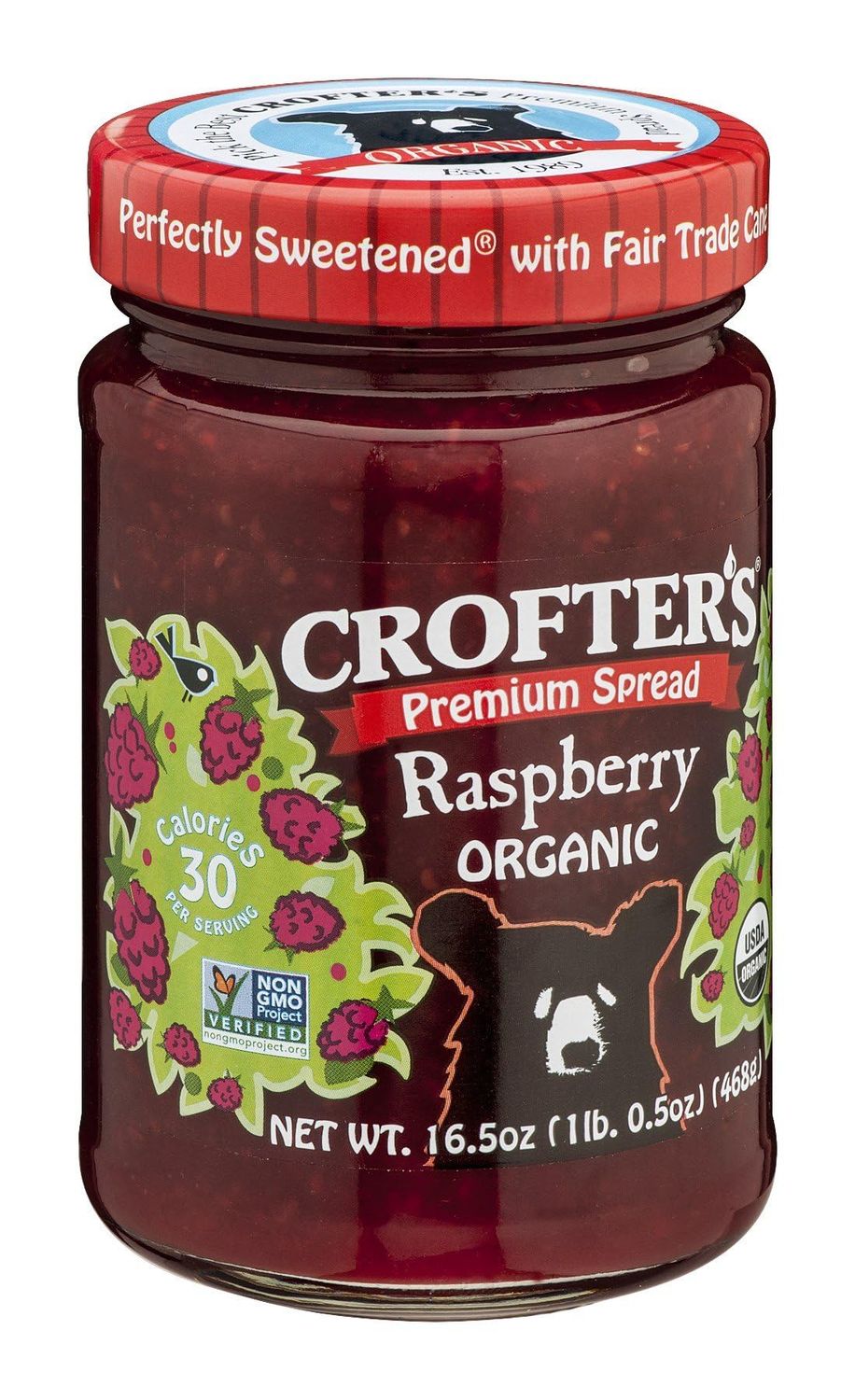 Crofters Fruit Spread - Organic - Premium - Raspberry - 16.5 Oz