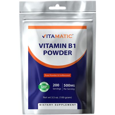 Vitamatic Vitamin B1 Pure Powder - 100 Grams (Thiamine Mononitrate)