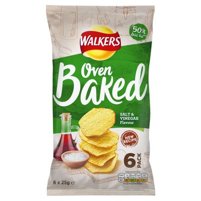 Walkers Baked Salt Vinegar Crisps 6 X 25G