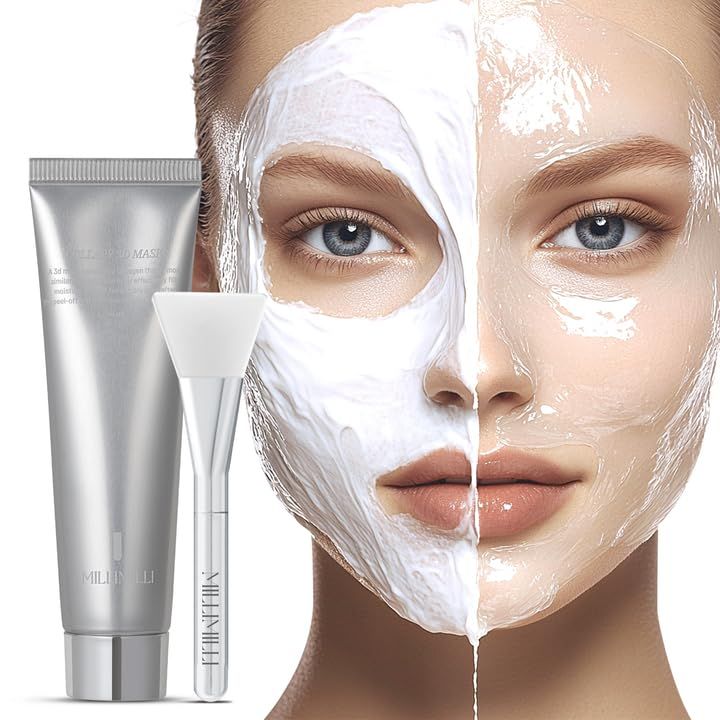 MILLIMILLI COLLAPY 3D Peel-Off Face Mask 60g - Deep Hydration, Firming Pore Care - Peel Off Gel Mask with Brush for All Skin Types