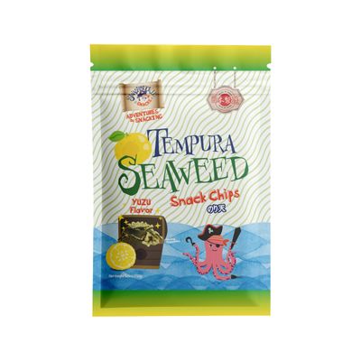 Japanese Tempura Seaweed Snack Chips - Yuzu Flavor 5.29oz Made in Japan by Swashbuckle Snacks