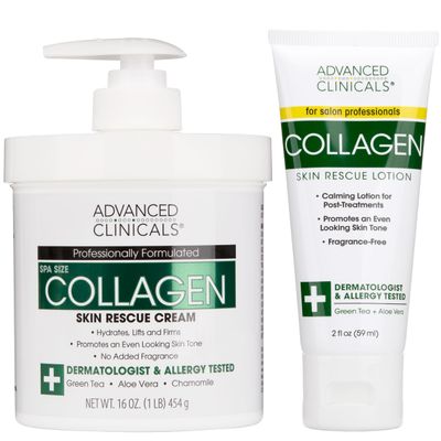 Advanced Clinicals Collagen Cream Body Lotion Face Moisturizer WVitamin E Skincare Collagen Lotion For Women, Men, Hand, Neck Improves Look Of Crepe Skin Uneven Dry Skin, 16Oz Travel Size