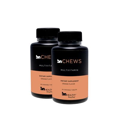 BNHealthy Chewable 2 Pack Bariatric Multivitamin with Iron, Vitamin B12, Delicious Orange Flavor - 120 Ct - 60-120 Day Supply.