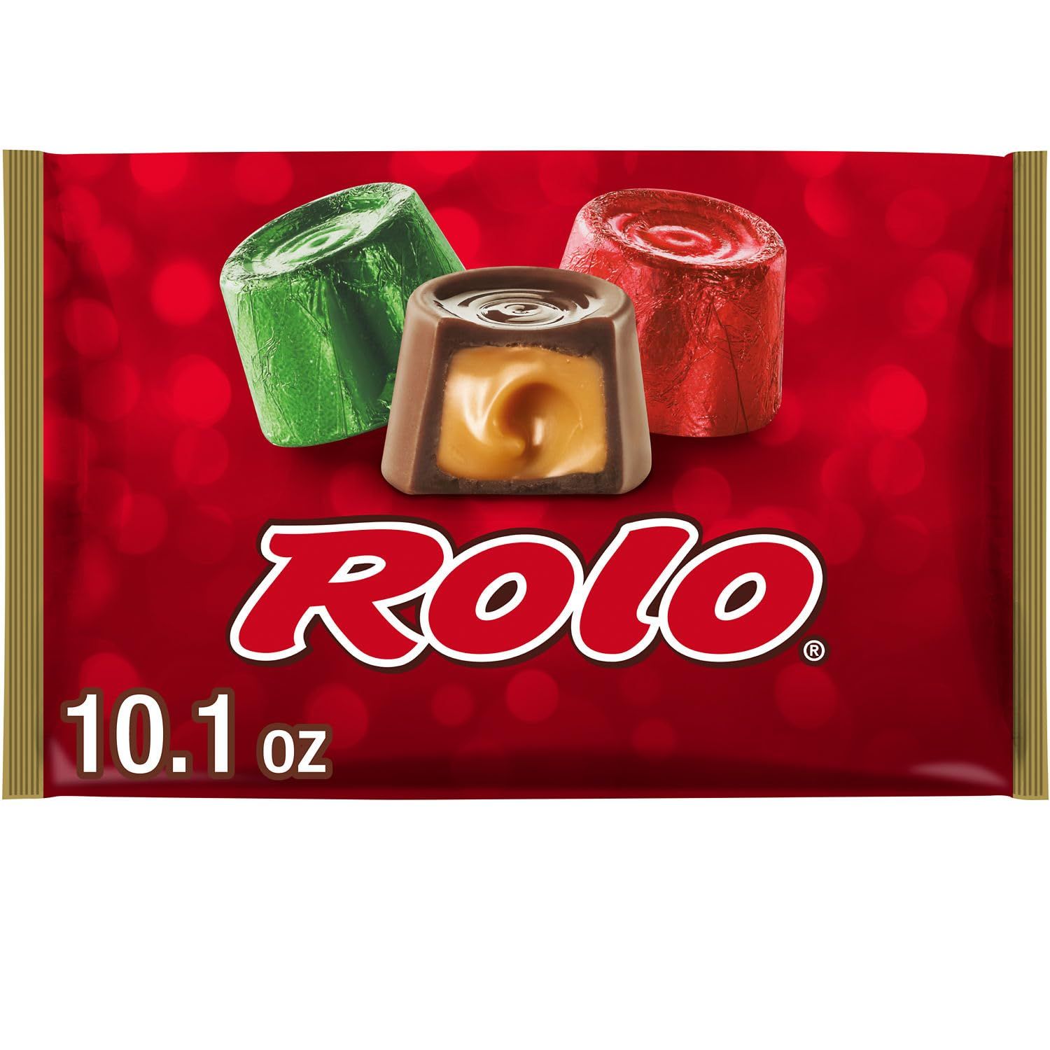 ROLO Rich Chocolate Caramels, Christmas Candy Bag, 10.1 oz