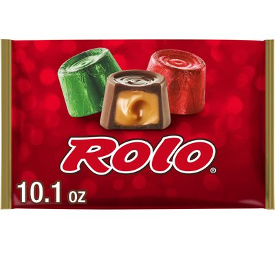 ROLO Rich Chocolate Caramels, Christmas Candy Bag, 10.1 oz